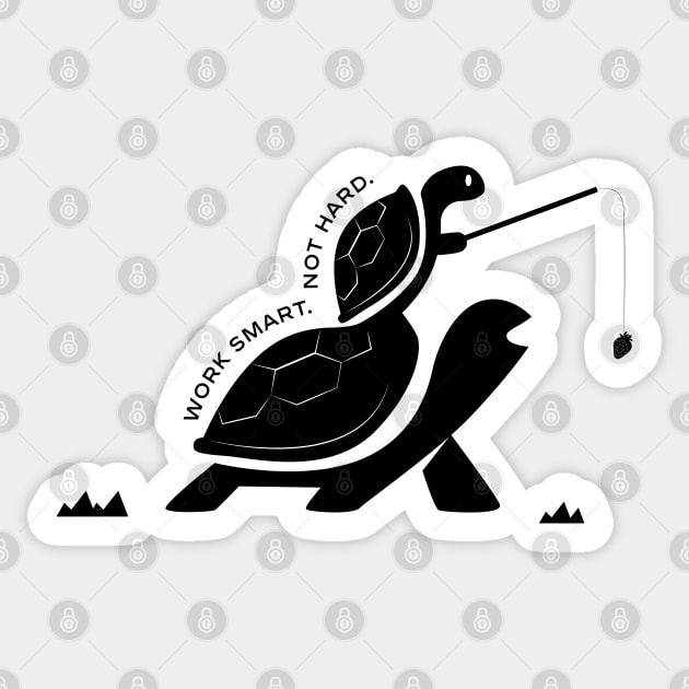 Work Smart. Not Hard. Turtle/Tortoise Tee-Shirt Sticker by Artywyn